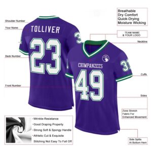 Purple White Kelly Green Mesh Authentic Throwback Football Jersey Personalized Football Jersey Football Team Jersey Football Outfits 2 go4ub9.jpg