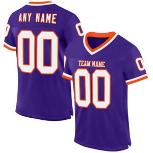 Purple White Orange Mesh Authentic Throwback Football…