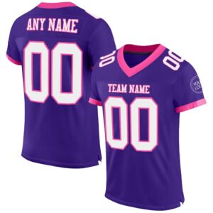 Purple White Pink Mesh Authentic Football Jersey,…