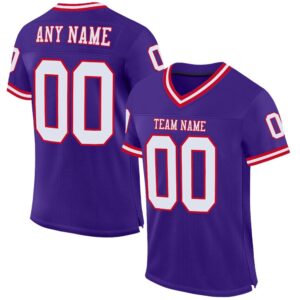 Purple White Red Mesh Authentic Throwback Football…