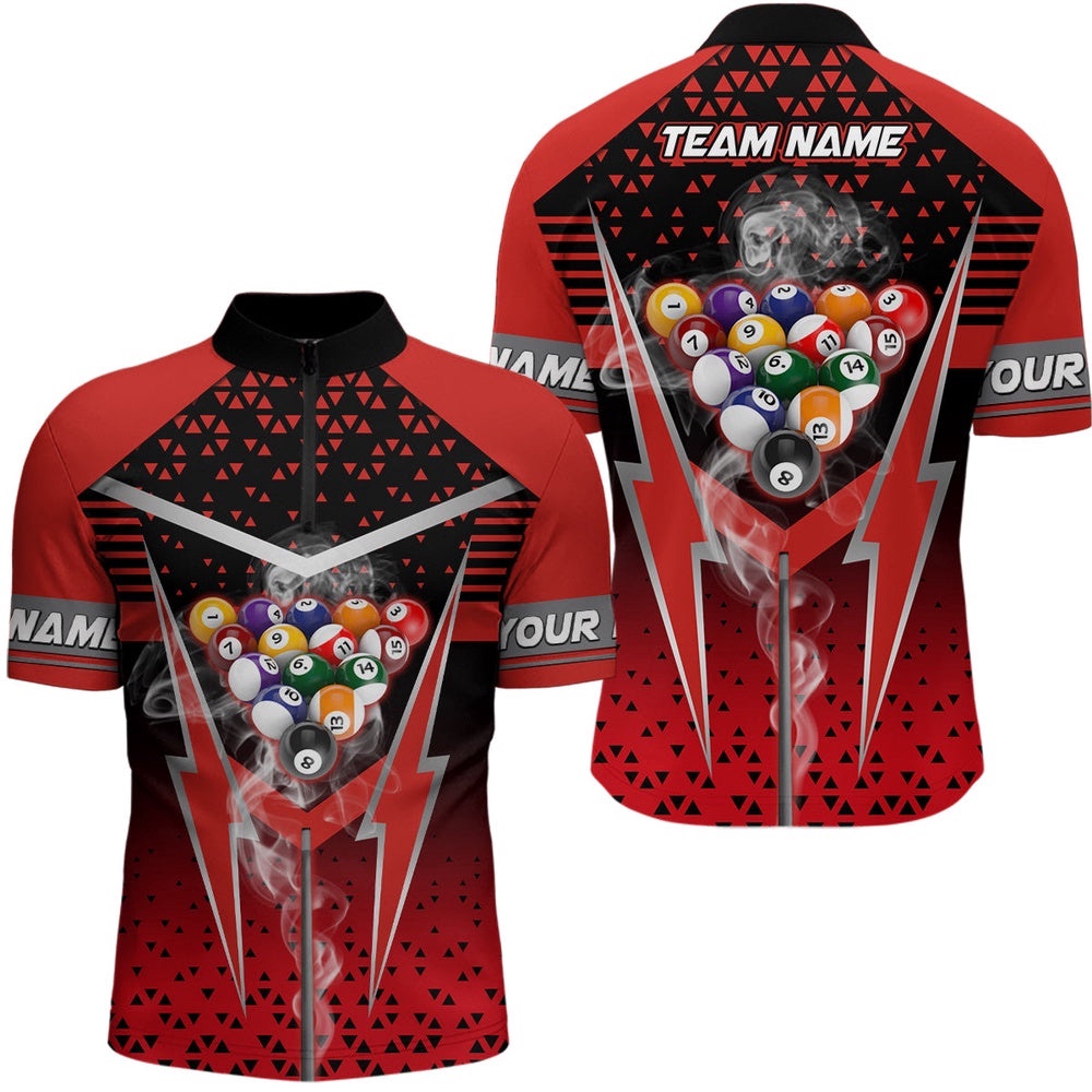 Red Billiard Balls Smoke Jersey Shirts Custom Team Name Billiard Jerseys For Player, Personalized Billiard Team Jersey Shirt Red Billiard Balls Smoke Jersey Shirts Custom Team Name Billiard Jerseys For Player, Personalized Billiard Team Jersey Shirt