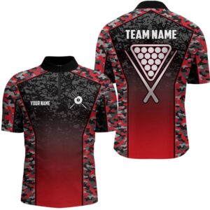 Red Camo 8 Ball Pool Jersey Shirts,…