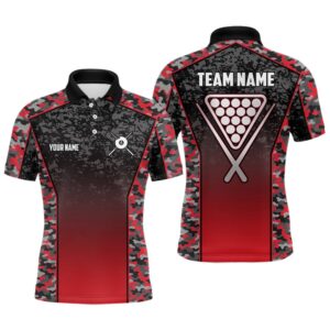 Red Camo 8 Ball Pool Polo Shirts,…