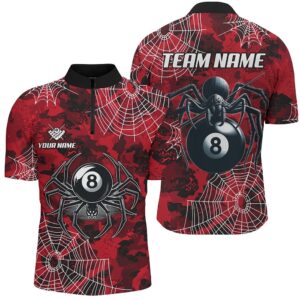 Red Camo Billiard Spider Cobweb Custom Jersey…