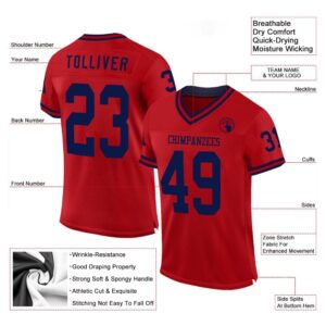 Red Navy Mesh Authentic Throwback Football Jersey Personalized Football Jersey Football Team Jersey Football Outfits 2 byc6c2.jpg