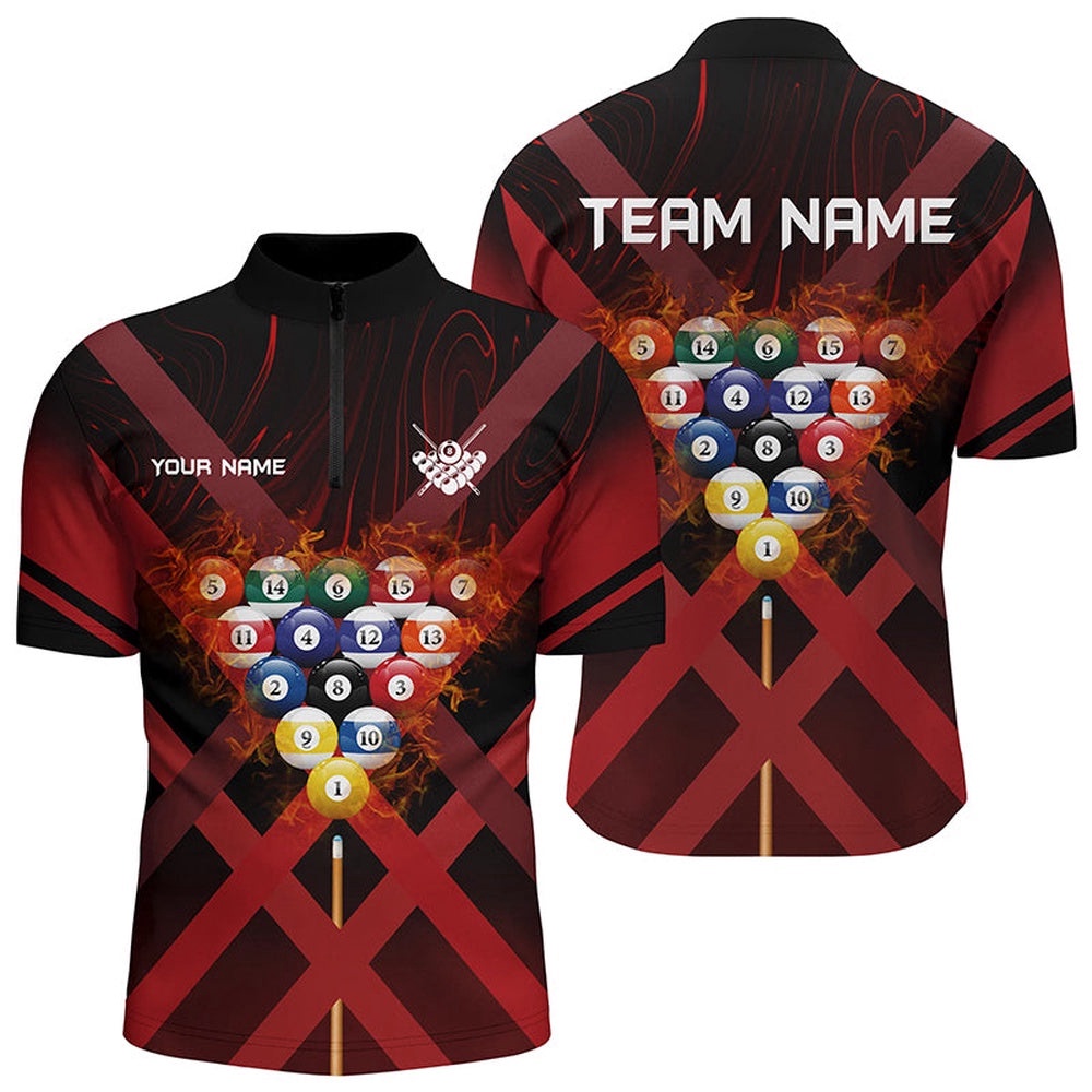 Red X-Shaped Billiard Balls Flame 3D Jersey Shirts Best Custom Billiard Attire, Personalized Billiard Team Jersey Shirt Red X-Shaped Billiard Balls Flame 3D Jersey Shirts Best Custom Billiard Attire, Personalized Billiard Team Jersey Shirt