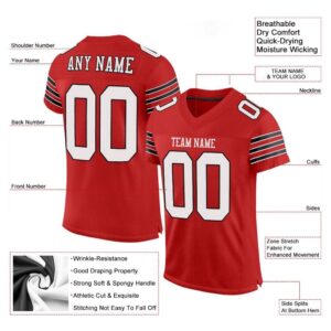 Scarlet White Black Mesh Authentic Football Jersey Personalized Football Jersey Football Team Jersey Football Outfits 2 rhprme.jpg