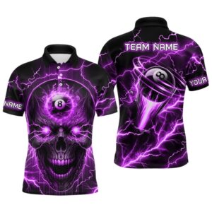 Skull Billiard Shirts Custom Name 8 Ball…
