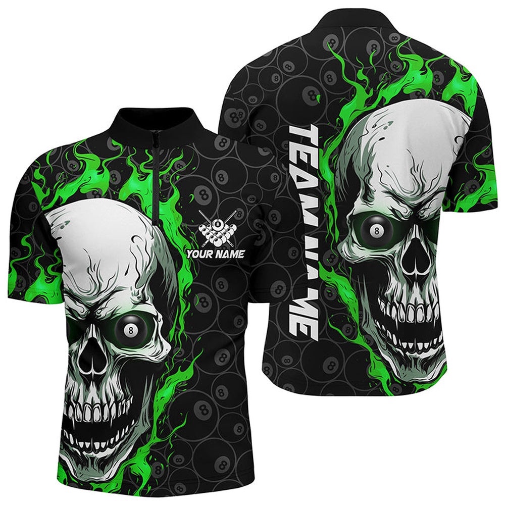 Skull Flame Billiard Jersey Shirts Custom Team’S Name Billiard Jerseys Green, Personalized Billiard Team Jersey Shirt Skull Flame Billiard Jersey Shirts Custom Team’S Name Billiard Jerseys Green, Personalized Billiard Team Jersey Shirt