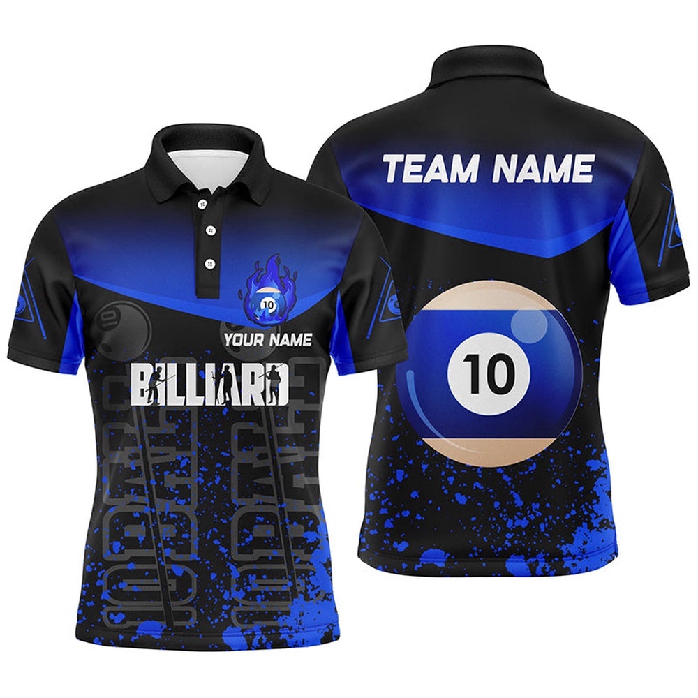 Splash Blue 10 Ball Billiard 3D Polo Shirts, Fire 10 Ball Pool Team Polo, Personalized Billiard Polo Shirt Splash Blue 10 Ball Billiard 3D Polo Shirts, Fire 10 Ball Pool Team Polo, Personalized Billiard Polo Shirt