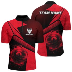 Sport Red 8 Ball Billiard 3D Jersey…