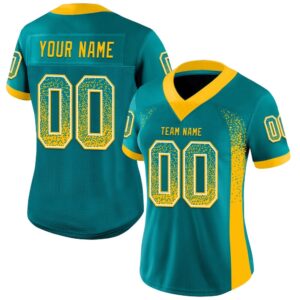 Teal Gold White Mesh Drift Fashion Football Jersey Personalized Football Jersey Football Team Jersey Football Outfits 2 tm0svw.jpg