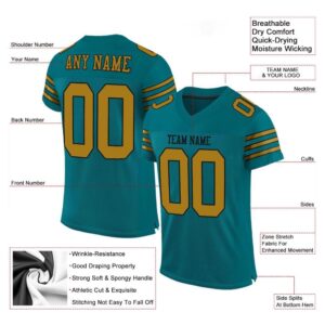 Teal Old Gold Black Mesh Authentic Football Jersey Personalized Football Jersey Football Team Jersey Football Outfits 2 gecurz.jpg