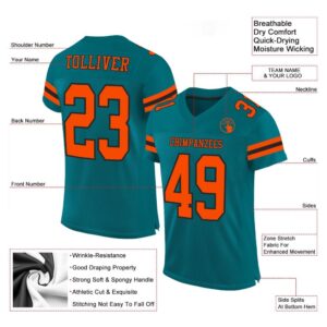 Teal Orange Black Mesh Authentic Football Jersey Personalized Football Jersey Football Team Jersey Football Outfits 2 f1a6uy.jpg