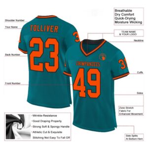 Teal Orange Black Mesh Authentic Throwback Football Jersey Personalized Football Jersey Football Team Jersey Football Outfits 2 d8hb2u.jpg