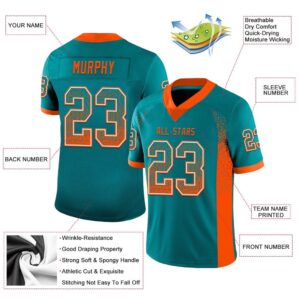 Teal Orange White Mesh Drift Fashion Football Jersey Personalized Football Jersey Football Team Jersey Football Outfits 3 vgt7kc.jpg