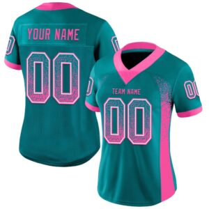 Teal Pink White Mesh Drift Fashion Football Jersey Personalized Football Jersey Football Team Jersey Football Outfits 2 i6pnxg.jpg