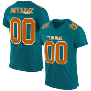 Teal Texas Orange White Mesh Authentic Football…