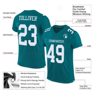 Teal White Mesh Authentic Football Jersey Personalized Football Jersey Football Team Jersey Football Outfits 2 zbxk5m.jpg