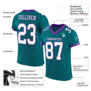 Teal White Purple Mesh Authentic Football Jersey Personalized Football Jersey Football Team Jersey Football Outfits 2 sze8zb.jpg