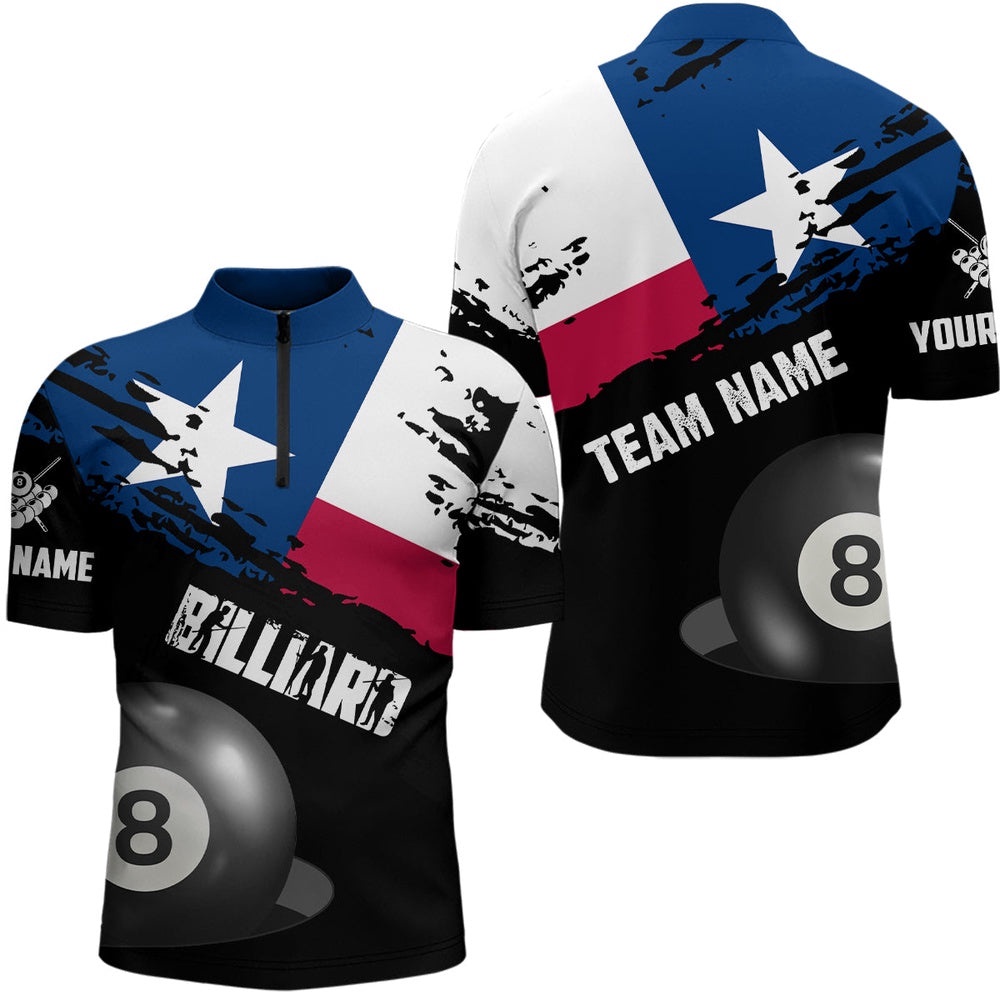 Texas Flag Billiard Games Jersey Shirts, Patriotic Billiard Texas Sports Shirts, Personalized Billiard Team Jersey Shirt