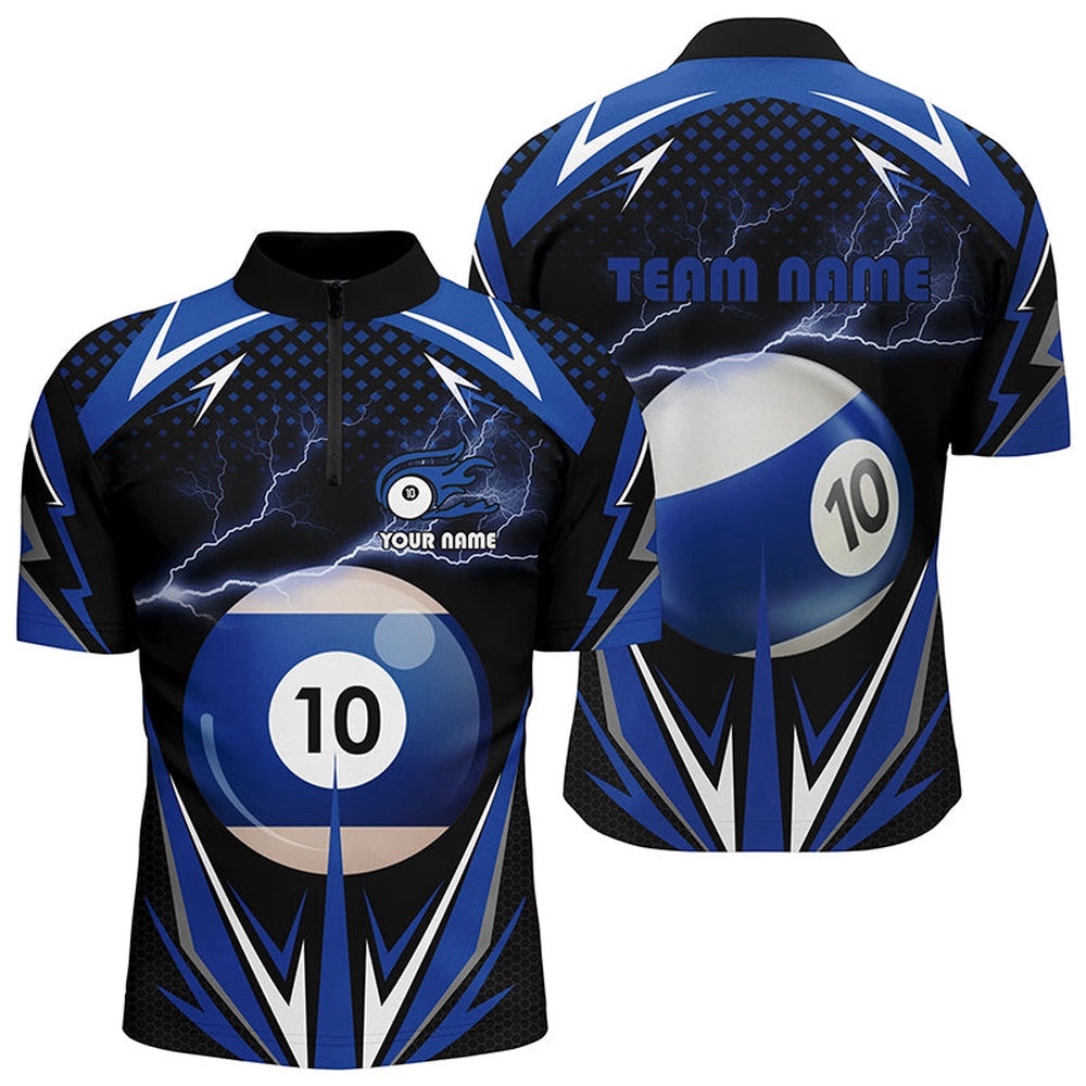 Thunder Blue 10 Ball Billiard 3D Jersey Shirts, Custom 10 Ball Billiard Jerseys, Personalized Billiard Team Jersey Shirt Thunder Blue 10 Ball Billiard 3D Jersey Shirts, Custom 10 Ball Billiard Jerseys, Personalized Billiard Team Jersey Shirt