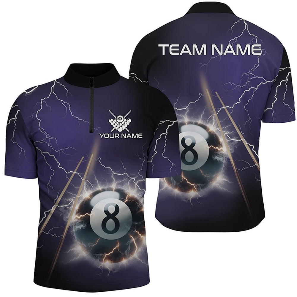 Thunder Lighting Purple 8 Ball Billiard 3D Jersey Shirts, Pool Balls Jerseys, Personalized Billiard Team Jersey Shirt Thunder Lighting Purple 8 Ball Billiard 3D Jersey Shirts, Pool Balls Jerseys, Personalized Billiard Team Jersey Shirt