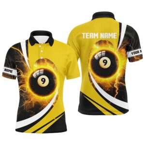 Thunder Lighting Yellow 9 Ball Billiards Shirts…