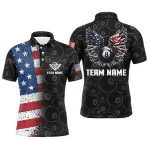 US Flag 8 Ball Billiard 3D Polo…