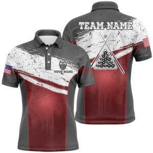 US Flag 8 Ball Pool Polo Shirts,…