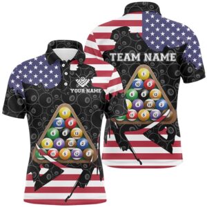 US Flag Billiard Balls Polo Shirts, Custom…