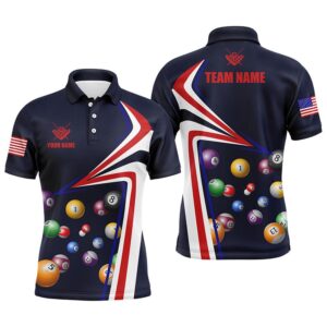 US Flag Billiard Balls Polo Shirts, Custom…
