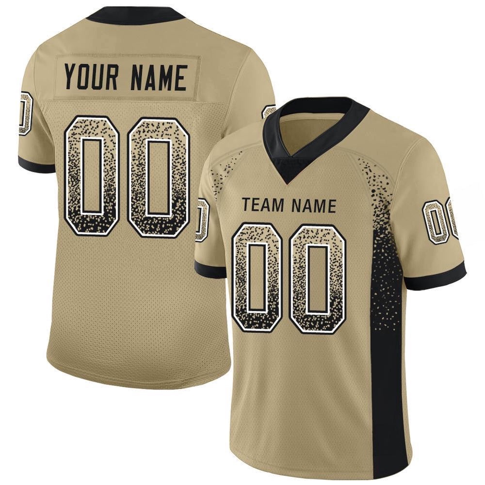 Vegas Gold Black White Mesh Drift Fashion Football Jersey, Personalized Football Jersey, Football Team Jersey, Football Outfits Vegas Gold Black White Mesh Drift Fashion Football Jersey, Personalized Football Jersey, Football Team Jersey, Football Outfits
