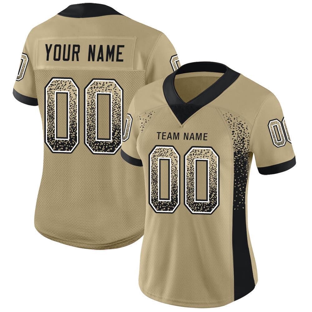 Vegas Gold Black White Mesh Drift Fashion Football Jersey, Personalized Football Jersey, Football Team Jersey, Football Outfits Vegas Gold Black White Mesh Drift Fashion Football Jersey, Personalized Football Jersey, Football Team Jersey, Football Outfits