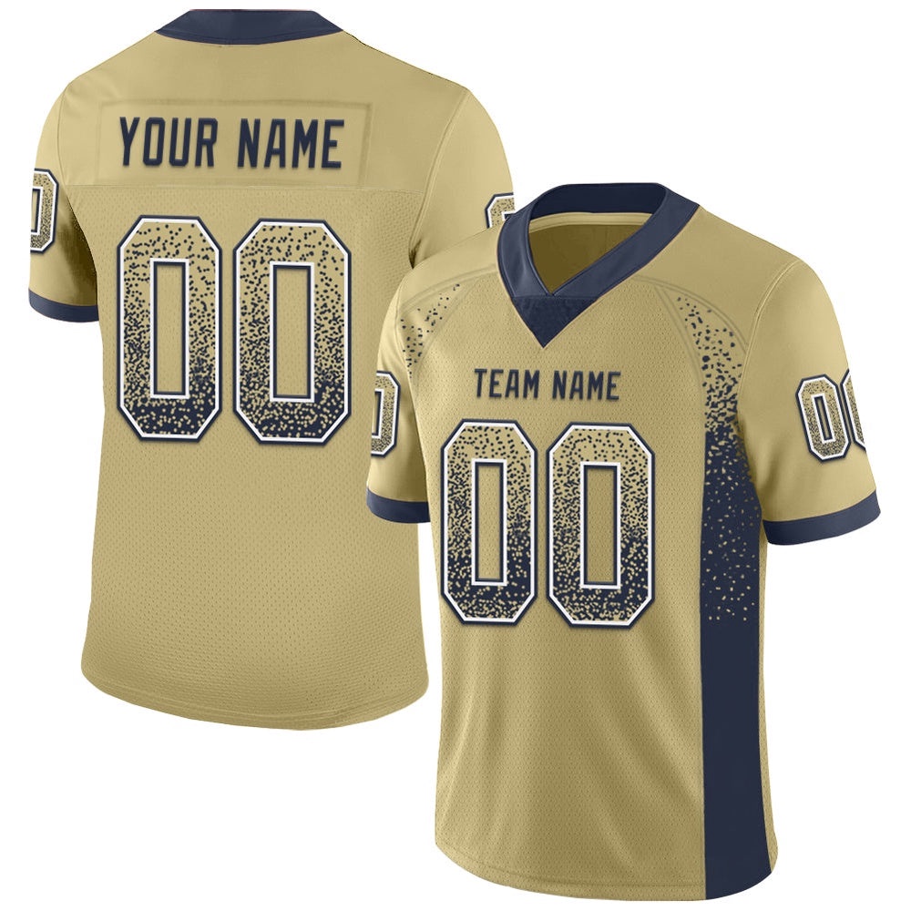 Vegas Gold Navy White Mesh Drift Fashion Football Jersey, Personalized Football Jersey, Football Team Jersey, Football Outfits Vegas Gold Navy White Mesh Drift Fashion Football Jersey, Personalized Football Jersey, Football Team Jersey, Football Outfits