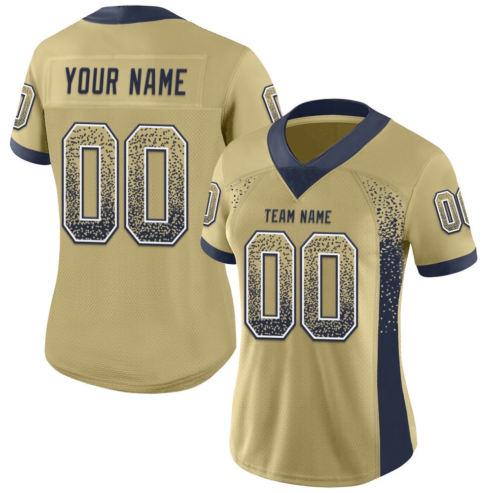 Vegas Gold Navy White Mesh Drift Fashion Football Jersey, Personalized Football Jersey, Football Team Jersey, Football Outfits Vegas Gold Navy White Mesh Drift Fashion Football Jersey, Personalized Football Jersey, Football Team Jersey, Football Outfits