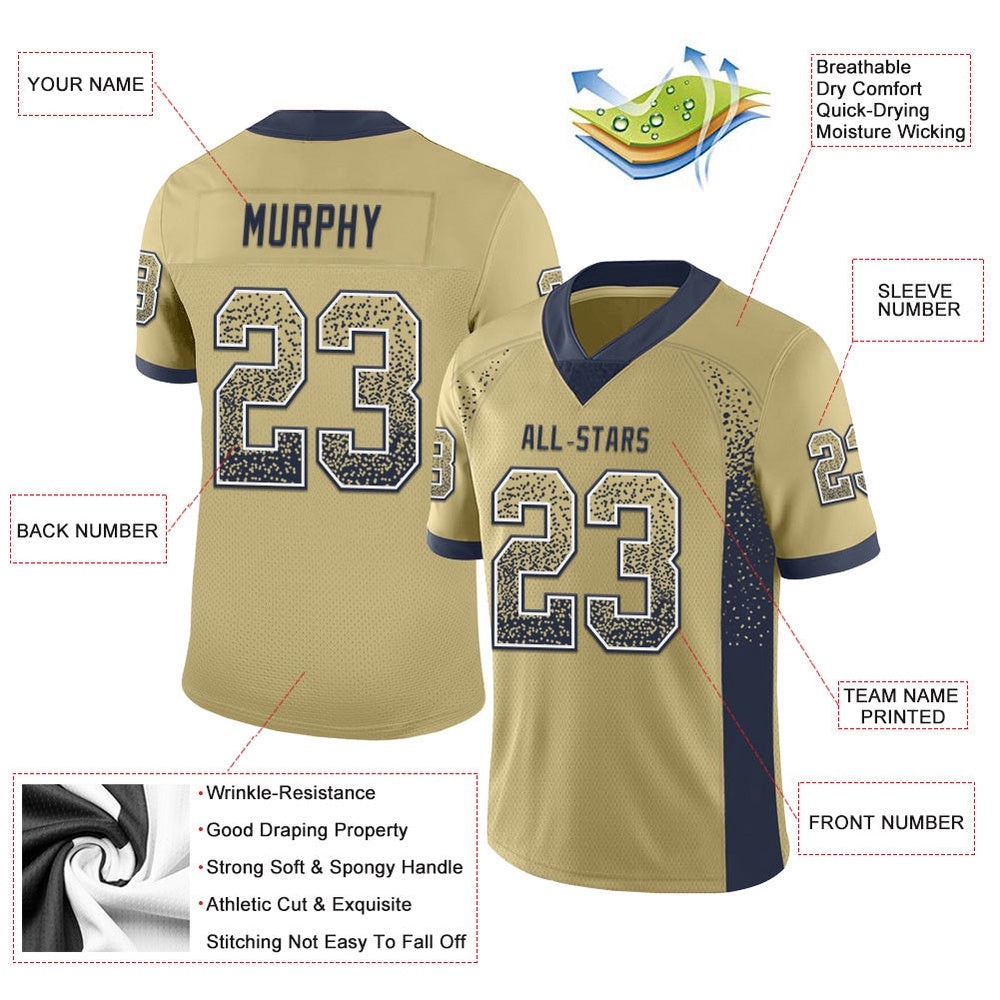 Vegas Gold Navy White Mesh Drift Fashion Football Jersey, Personalized Football Jersey, Football Team Jersey, Football Outfits Vegas Gold Navy White Mesh Drift Fashion Football Jersey, Personalized Football Jersey, Football Team Jersey, Football Outfits