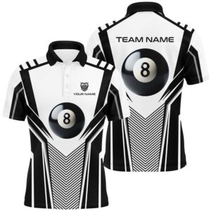 White Black 8 Ball Billiard 3D Polo…