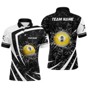 White Black Glass Break 9 Ball Pool…