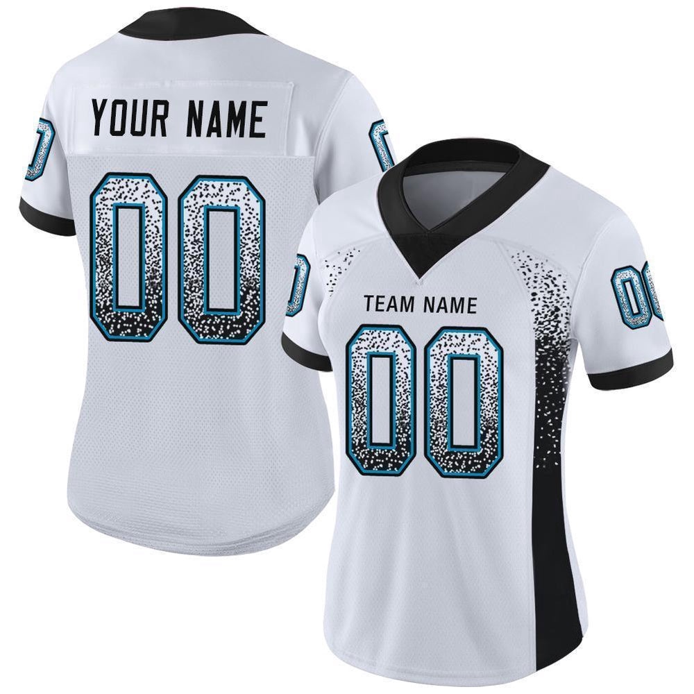 White Black Panther Blue Mesh Drift Fashion Football Jersey, Personalized Football Jersey, Football Team Jersey, Football Outfits