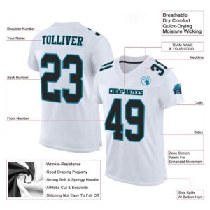 White Black Teal Mesh Authentic Football Jersey Personalized Football Jersey Football Team Jersey Football Outfits 2 f3wktl.jpg