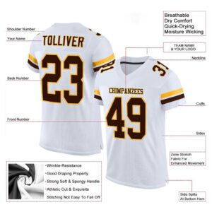 White Brown Gold Mesh Authentic Football Jersey Personalized Football Jersey Football Team Jersey Football Outfits 2 uyox6z.jpg