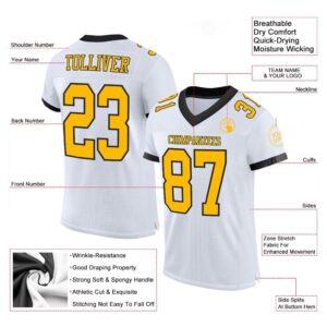 White Gold Black Mesh Authentic Football Jersey Personalized Football Jersey Football Team Jersey Football Outfits 2 m3jlql.jpg
