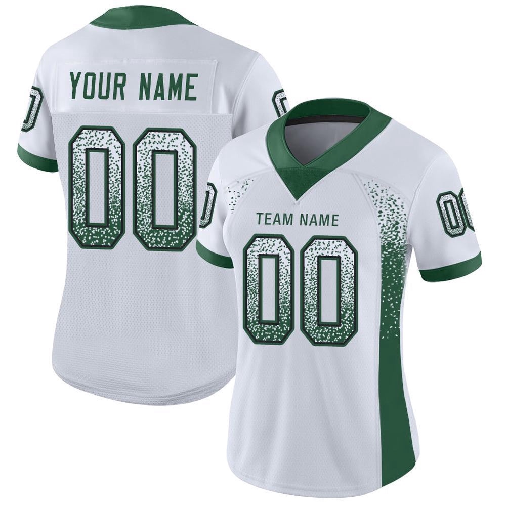 White Gotham Green Black Mesh Drift Fashion Football Jersey, Personalized Football Jersey, Football Team Jersey, Football Outfits White Gotham Green Black Mesh Drift Fashion Football Jersey, Personalized Football Jersey, Football Team Jersey, Football Outfits