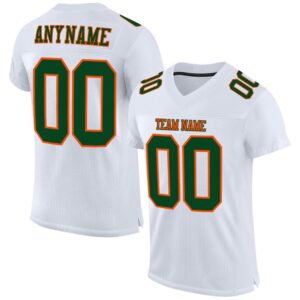 White Green Orange Mesh Authentic Football Jersey,…