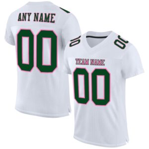 White Green Pink Mesh Authentic Football Jersey,…
