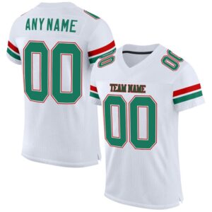 White Kelly Green Red Mesh Authentic Football…