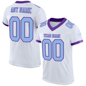 White Light Blue Purple Mesh Authentic Football…