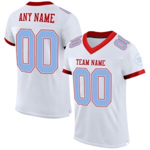 White Light Blue Red Mesh Authentic Football…