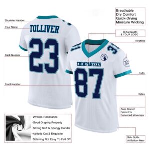 White Navy Gray Teal Mesh Authentic Football Jersey Personalized Football Jersey Football Team Jersey Football Outfits 2 tbqwe4.jpg
